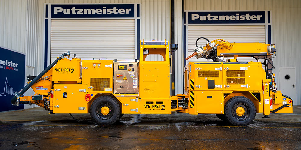 Putzmeister presents Wetkret 2 Narrow Vein, the first dual operation mechanized concrete spraying equipment for narrow vein mines